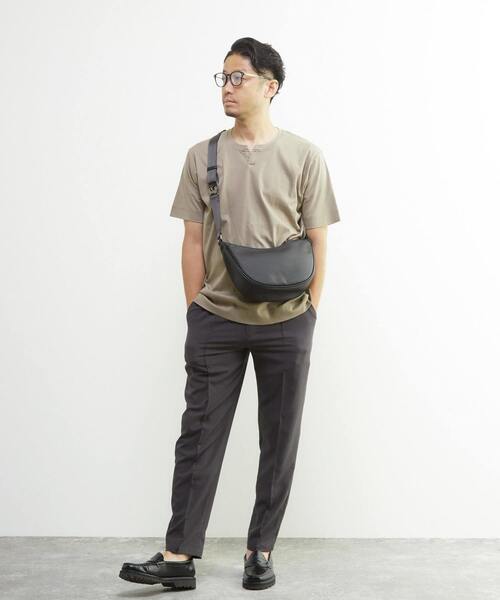 MEN'S MELROSE tシャツ マーセライズドスムース キーネックTシャツ