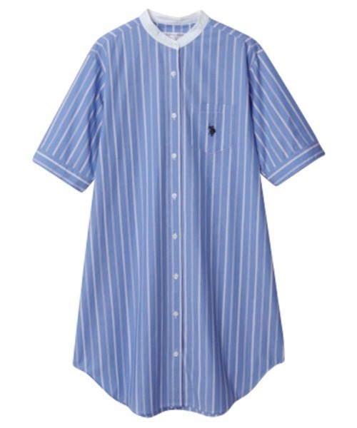 「U.S. POLO ASSN.」 半袖チュニック L ブルー レディース