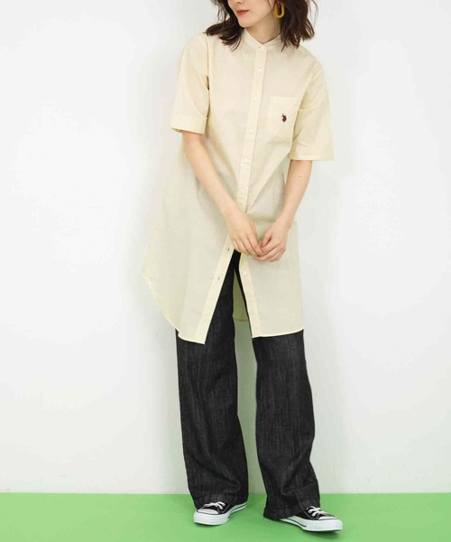 「U.S. POLO ASSN.」 半袖チュニック L ブルー レディース