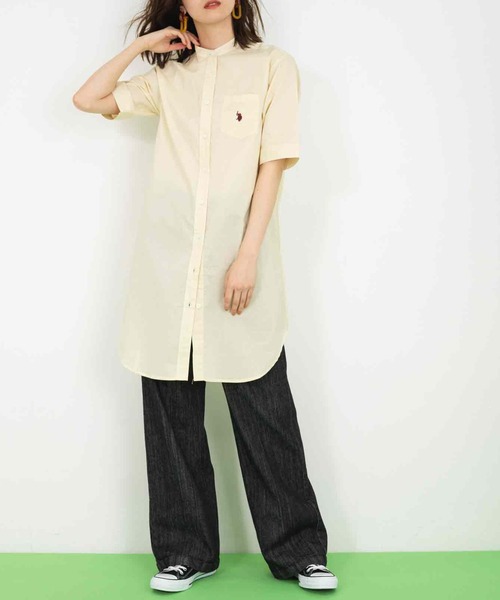 「U.S. POLO ASSN.」 半袖チュニック L ブルー レディース