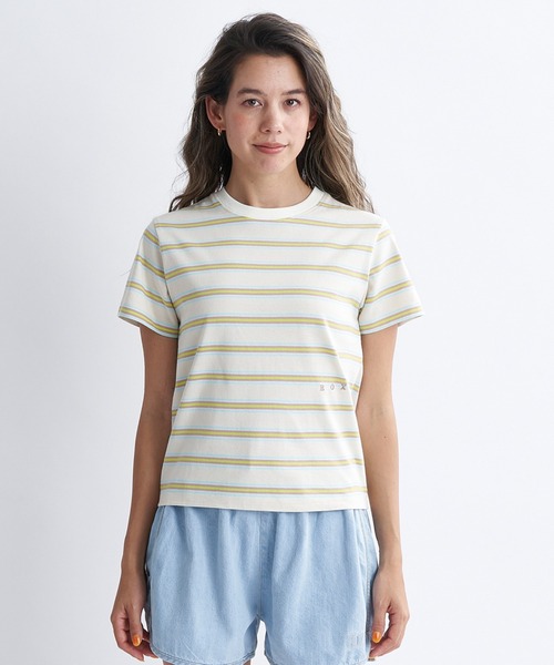 「ROXY」 半袖Tシャツ LARGE ベージュ レディース