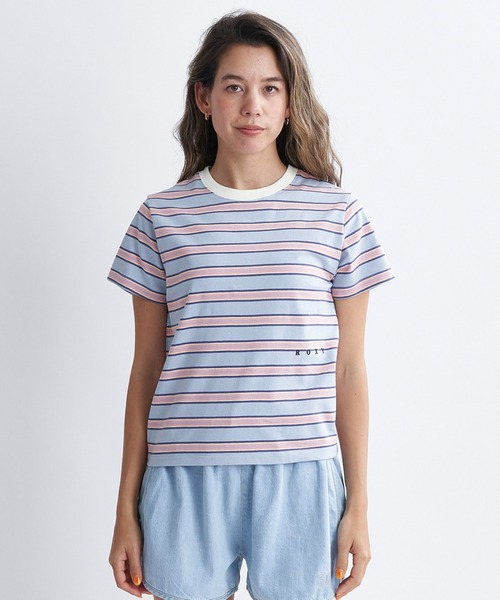 「ROXY」 半袖Tシャツ LARGE ベージュ レディース