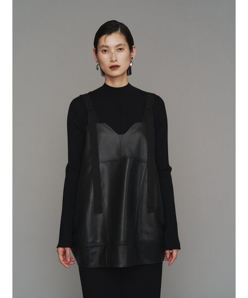 FAKE LEATHER COCOON LONG CAMI / フェイクレザーコクーンロングキャミ レディース