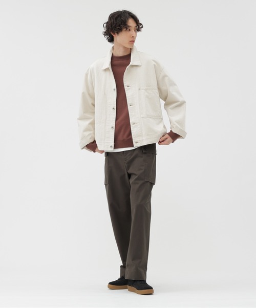 【MHL.】リネン×コットン生地ウエストコード付き短丈ブルゾン　ホワイト MHL.（エムエイチエル）の「WORKWEAR COTTON LINEN（ブルゾン）」 - WEAR
