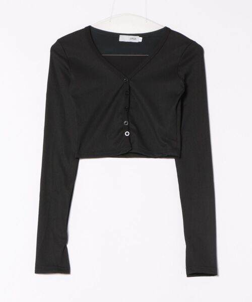 カーディガン 「URGE：」Vネック クロップド丈 長袖 レディース