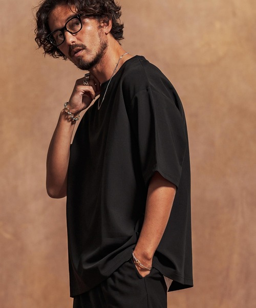「Jih Nunc」 半袖Tシャツ S ブラック メンズ_画像2