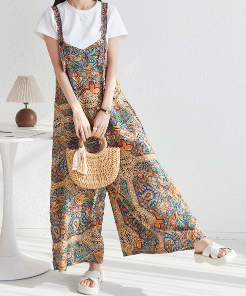 新品　タイダイ染め　サロペット　オールインワン　リゾート　オーストラリア購入 新品 タイダイ染め サロペット オールインワン リゾート