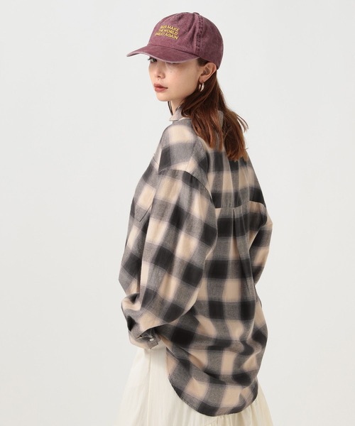 ブラウス シャツ 「薄手生地で長く着られる」アソートチェックBIGシャツ レディース