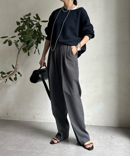 「DouDou」 スウェットカットソー FREE アイボリー レディース_画像3