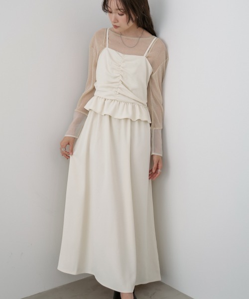 BAB（バブ） ワンピース 「選べるサイズ展開」フロントギャザーフリル