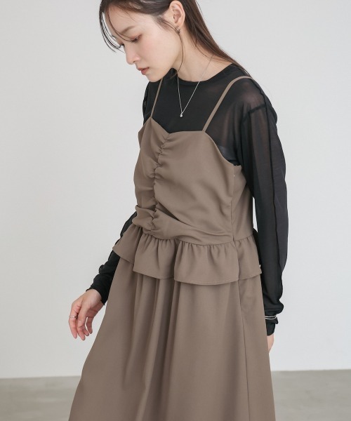 BAB（バブ） ワンピース 「選べるサイズ展開」フロントギャザーフリル