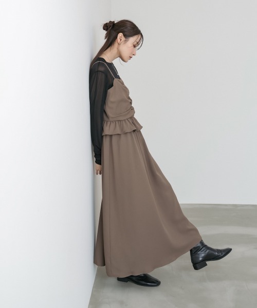 BAB（バブ） ワンピース 「選べるサイズ展開」フロントギャザーフリル