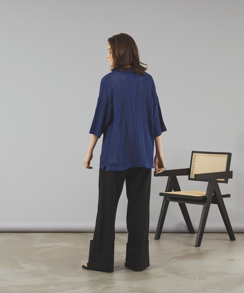 「selle glant」 半袖ニット MEDIUM ブルー メンズ_画像5