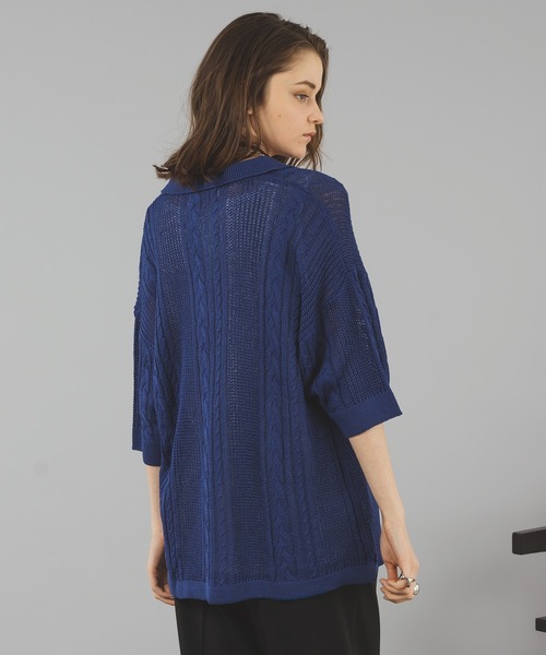 「selle glant」 半袖ニット MEDIUM ブルー メンズ_画像7