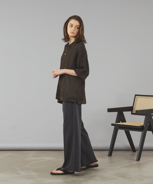 「selle glant」 半袖ニット MEDIUM ブルー メンズ_画像9