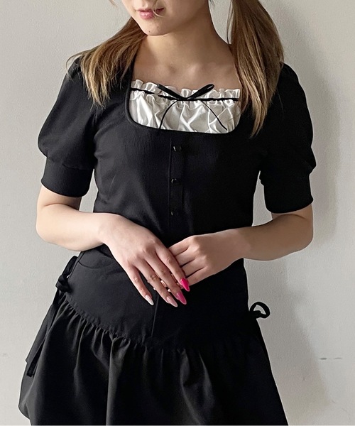 「one way」 半袖カットソー FREE ブラック レディース_画像2