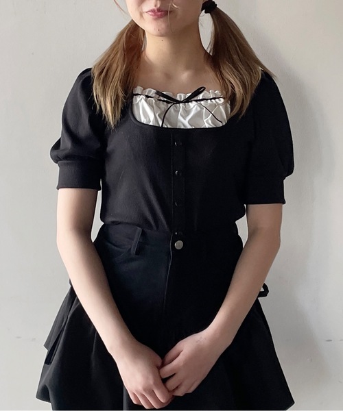 「one way」 半袖カットソー FREE ブラック レディース_画像3