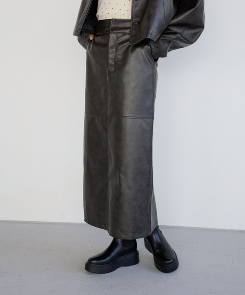 まゆさ☆さま専用　bayflow BAYFLOW スカート 「WEB限定／セットアップ対応」フェイクレザー