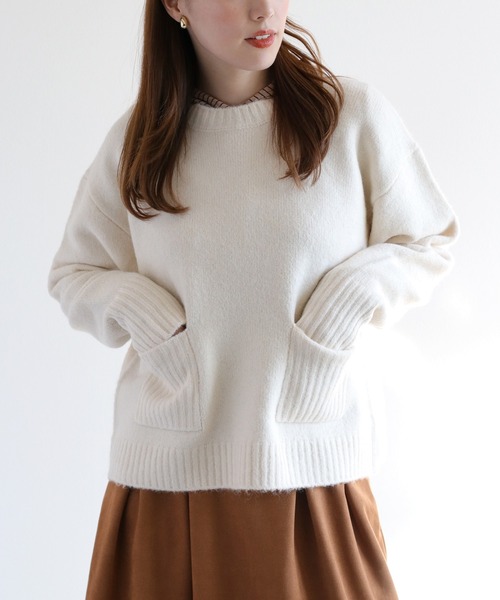 cepo（セポ） ニット セーター ウール混ポケットニットプルオーバー