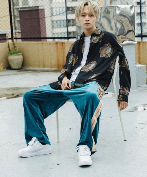 チュウカタヘタイ パンツ タイガートラックパンツ/緑 レディース