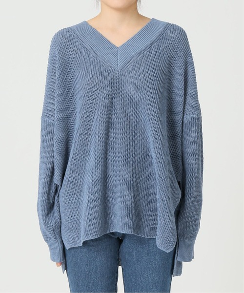 「Spick & Span」 Vネックニット FREE ブルー レディース_画像9