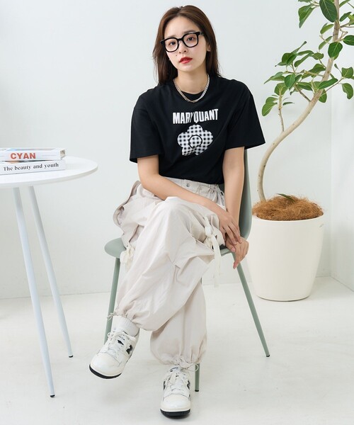 「PUBLUX」 半袖Tシャツ フリ- オフホワイト レディース_画像5
