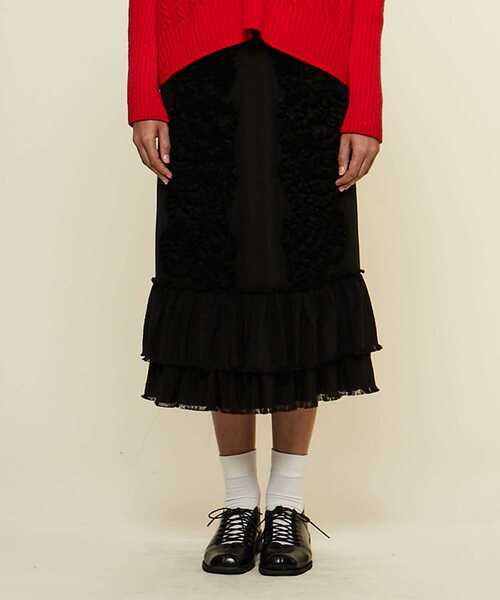 CURRENTAGE スカート 「CURRENTAGE/カレンテージ」Ruffle skirt
