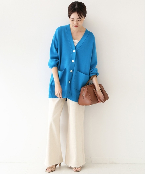 SLOBE IENA 「SLOBE IENA」 ニットカーディガン FREE サックスブルー