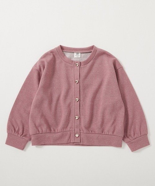 BABY ファー付け襟＋ハートボタンカーディガン 長袖 BABY,THE STARS SHINE BRIGHT - BABY ファー付け襟＋ハートボタン