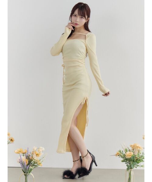 m me eme エムミーエメ　サイドリボンカットアウトワンピース Side ribbon cutout onepiece(eme10783) – M me eme