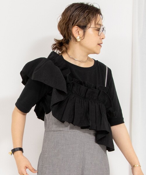 「Rie Miller」 半袖カットソー 38 ブラウン レディース_画像6