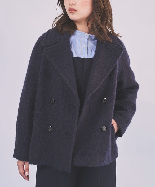 美品 Sirin 軽量 ミドルシャギーコート XS ネイビー Pコート Sirin ピーコート pコート 「軽量・新色展開」ミドルシャギーコート