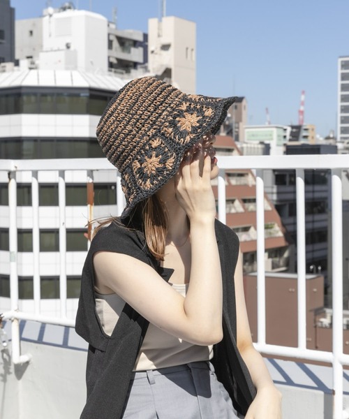 「SMELLY」 ストローハット - ブラック系その他 レディース_画像5