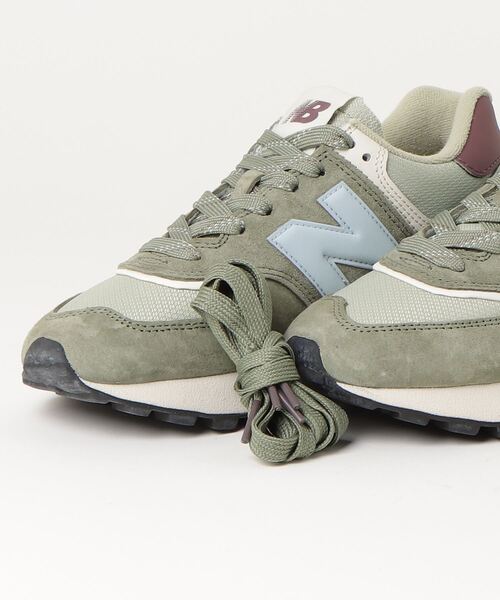 「New Balance」 ローカットスニーカー 24.0cm オリーブ メンズ_画像5