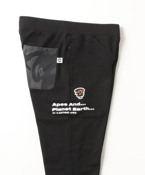「AAPE BY A BATHING APE」 イージーパンツ SMALL ブラック メンズ_画像4