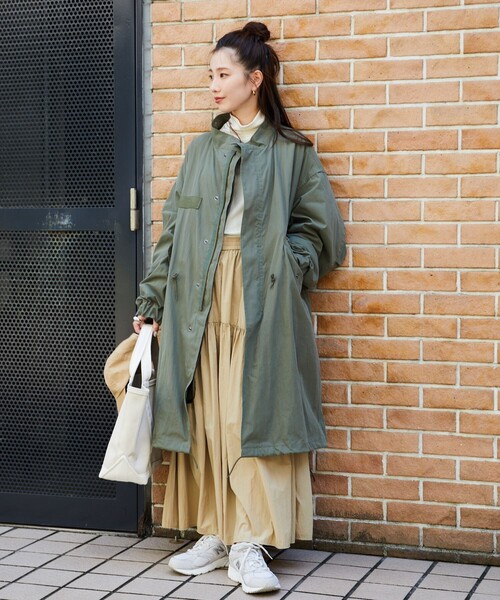 FREAK'S STORE オリーブグリーン ロングモッズコート FREAK'S STORE（フリークスストア） モッズコート フリ- グリーン
