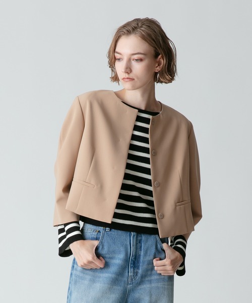 allureville（アルアバイル） ノーカラージャケット 1 ブラック