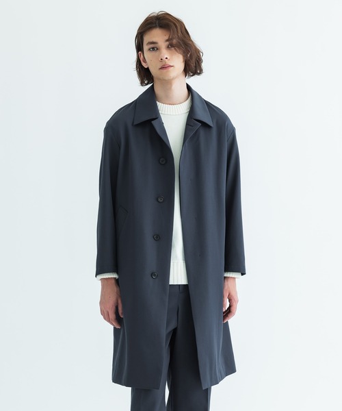 「CITY」 ステンカラーコート 2 ブラック メンズ_画像2