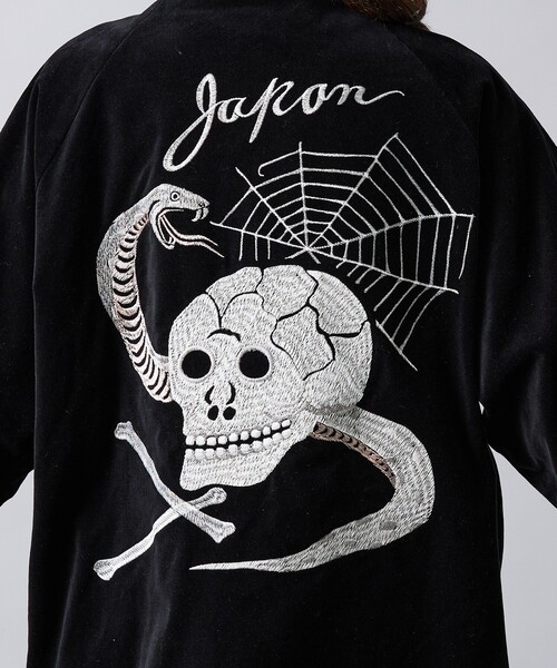 スリフティールック スーベニアジャケット ドクロ 蛇 別珍 新品未使用 完売品 THRIFTY LOOK ブルゾン アウター 「THRIFTY LOOK /スリフティルック