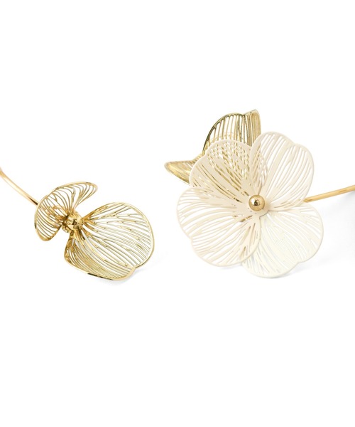 *お花と崩し淡路のアシメピアス*【No.53】 ANEMONE（アネモネ） ピアス フラワーアシメピアス レディース