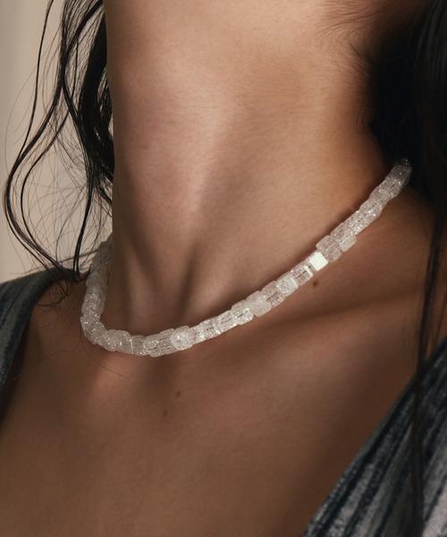 whoseA（フーシー） ネックレス 「silver925」 cube stone Necklace