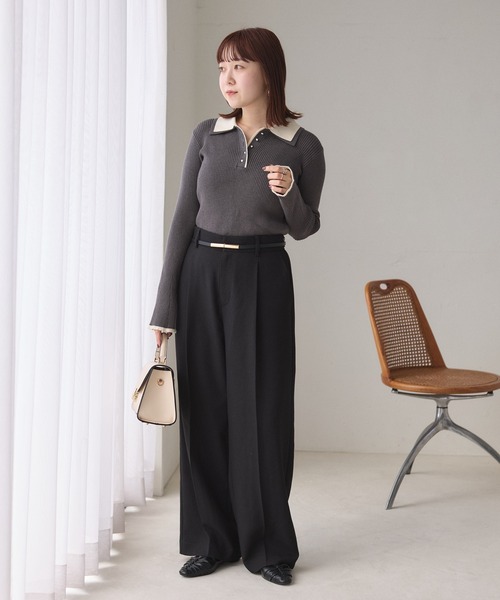 「VIS」 長袖ニット FREE ブラウン レディース_画像2