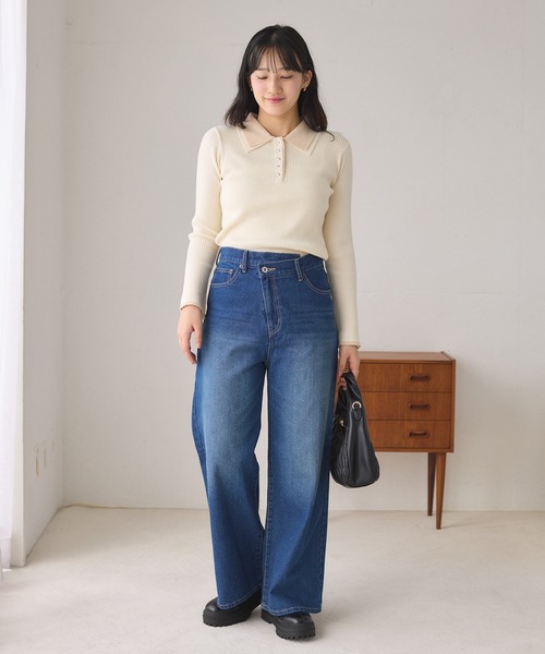 「VIS」 長袖ニット FREE ブラウン レディース_画像7