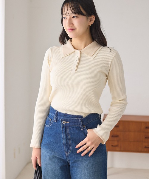 「VIS」 長袖ニット FREE ブラウン レディース_画像9