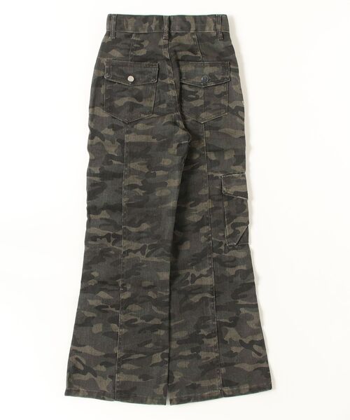 Ny Dkyel フレアカーゴパンツ　Y2K Dream garden（ドリームガーデン） カーゴパンツ Y2K迷彩柄フレア