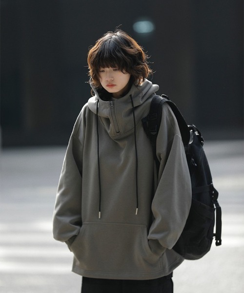 パーカー ハーフジップ オーバーサイズ レディース : ZOZOTOWN Yahoo