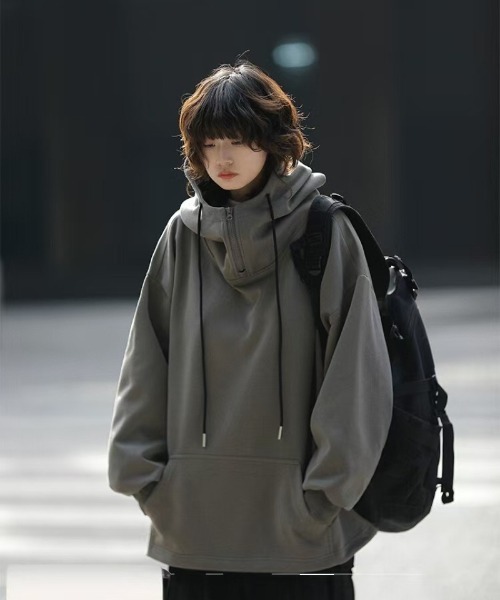パーカー ハーフジップ オーバーサイズ レディース : ZOZOTOWN Yahoo