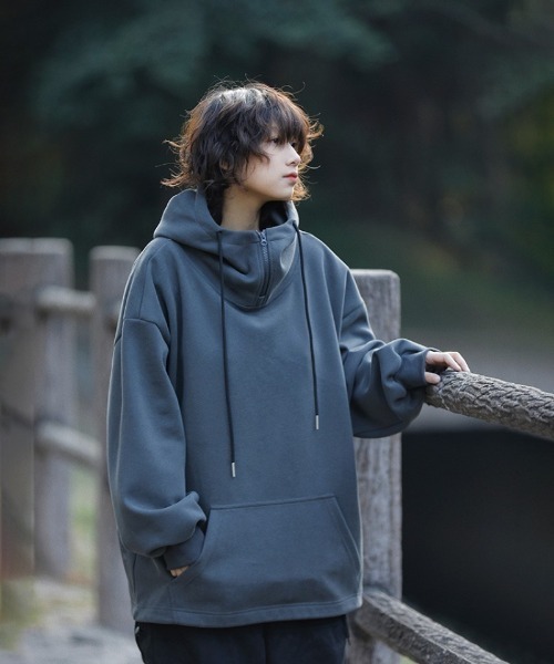 パーカー ハーフジップ オーバーサイズ レディース : ZOZOTOWN Yahoo