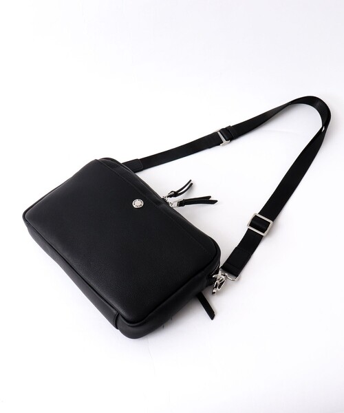 ブラックレザーショルダーバッグ Waa Studios waa.studios】BAA BAG