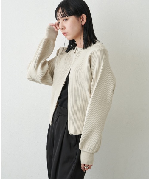 「Aunt Marie's」 ニットカーディガン FREE ブラック レディース_画像9